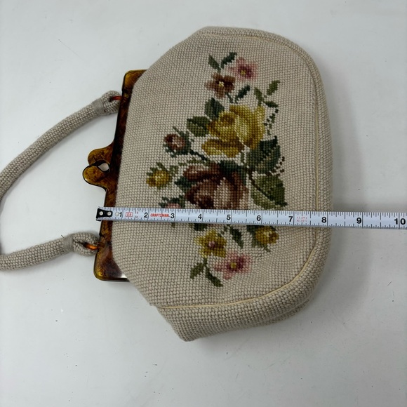 Vintage Maud Hundley Tapestry Needlepoint Purse Bag Floral - Picture 13 of 16